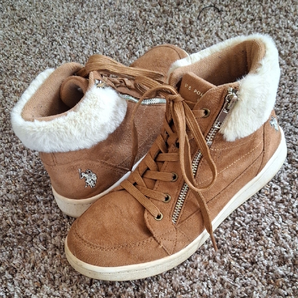 U.S. Polo Assn. Women's Brown Sneakers with White Trim